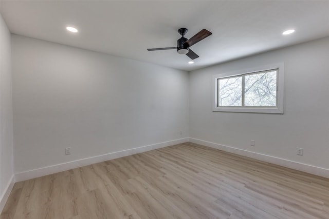 4209 Everest Ln, Austin, TX 78727 - spare room featuring light wood-type flooring, recessed lighting, and ceiling fan