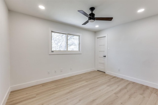 4209 Everest Ln, Austin, TX 78727 - spare room featuring light wood-style floors, recessed lighting, and ceiling fan