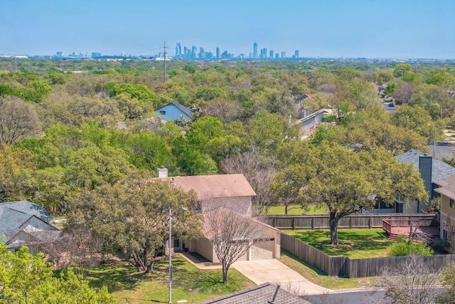 aerial view featuring a city view