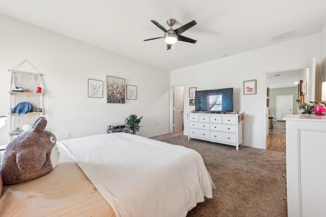 14128 Sandrock Bnd, Pflugerville, TX 78660 - carpeted bedroom with a ceiling fan
