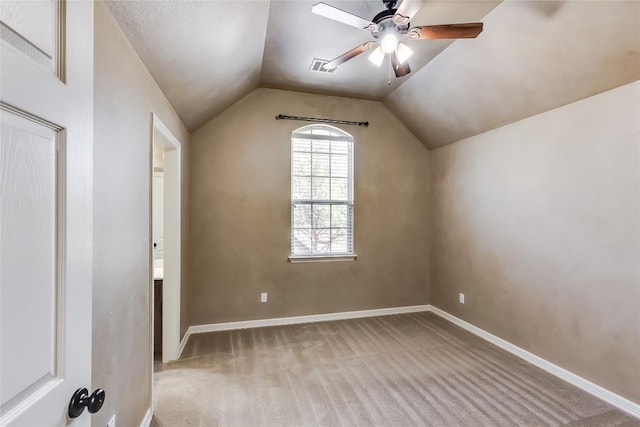 3519 Alexandrite Way, Round Rock, TX 78681 - additional living space featuring a ceiling fan, carpet flooring, and vaulted ceiling