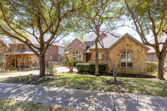 3519 Alexandrite Way, Round Rock, TX 78681 - view of front facade with stone siding