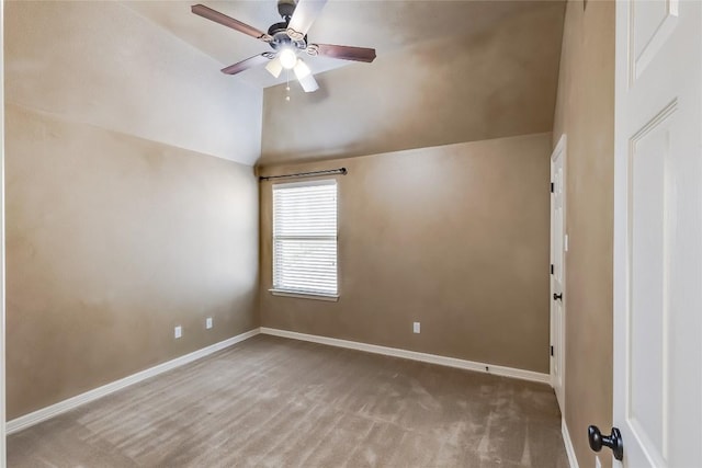 3519 Alexandrite Way, Round Rock, TX 78681 - carpeted spare room featuring a ceiling fan and vaulted ceiling
