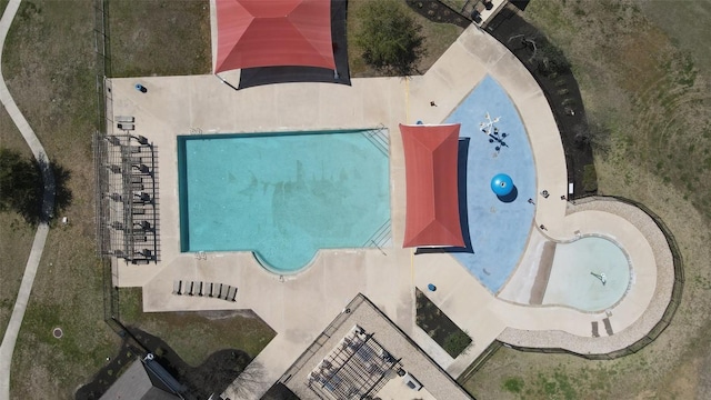 366 Eagle Brook Ln, Buda, TX 78610 - bird's eye view of a pool area