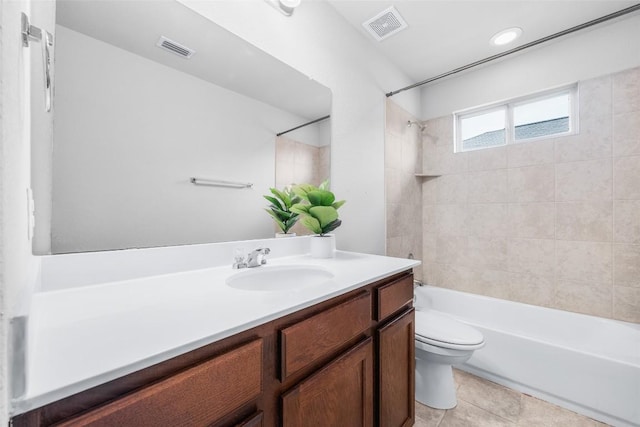 366 Eagle Brook Ln, Buda, TX 78610 - bathroom featuring vanity, bathtub / shower combination, and tile patterned floors