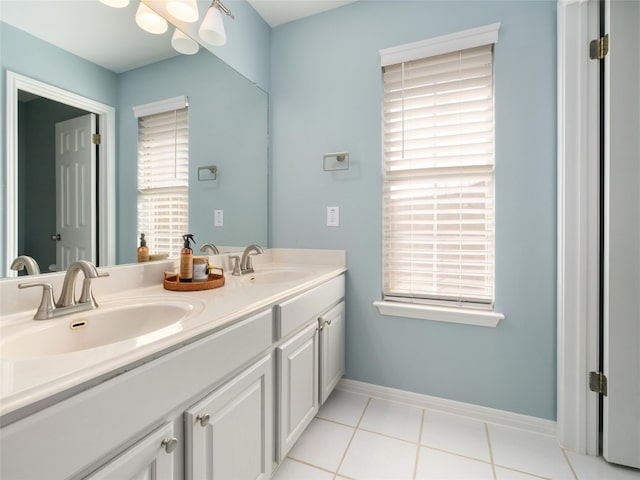 11009 Savannah Ct, Austin, TX 78739 - full bath with double vanity and tile patterned floors