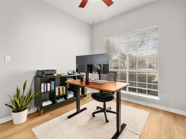 11009 Savannah Ct, Austin, TX 78739 - office space with hardwood / wood-style flooring and ceiling fan
