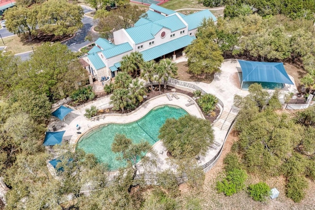 13229 Country Trails Ln, Austin, TX 78732 - drone / aerial view of a pool