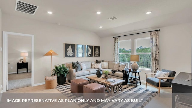 321 Heatherwood Ter, Marble Falls, TX 78654 - living area with recessed lighting, baseboards, and visible vents
