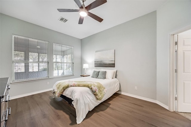 2974 Overland St, Round Rock, TX 78681 - bedroom featuring wood finished floors and ceiling fan