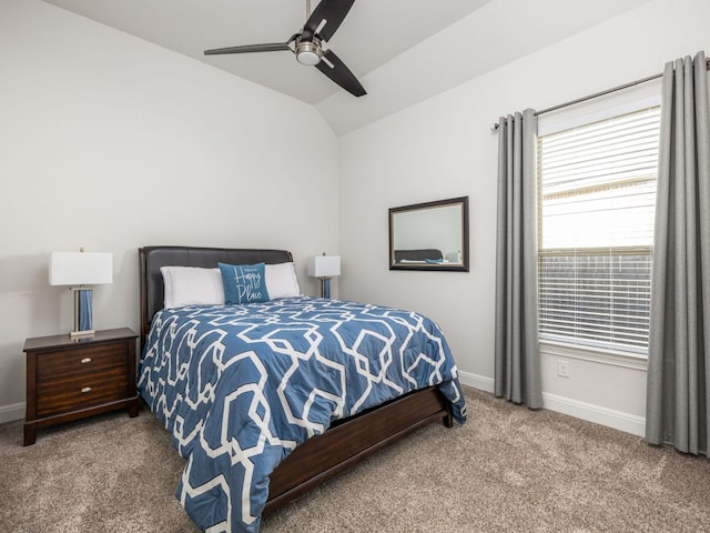 19232 Burrowbridge Rd, Pflugerville, TX 78660 - bedroom with carpet flooring, lofted ceiling, and ceiling fan