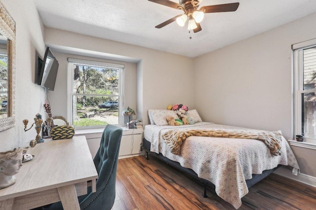 6608 Breezy Pass, Austin, TX 78749 - bedroom with multiple windows, wood finished floors, and an office area
