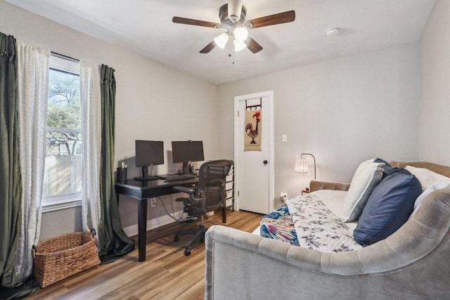 6608 Breezy Pass, Austin, TX 78749 - office space with light wood-style flooring and ceiling fan