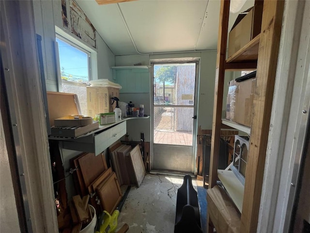 kitchen with open shelves