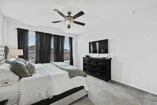 200 Isabella Way, Liberty Hill, TX 78642 - bedroom with light carpet and ceiling fan