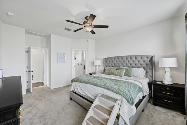 200 Isabella Way, Liberty Hill, TX 78642 - bedroom featuring light carpet, a ceiling fan, and baseboards