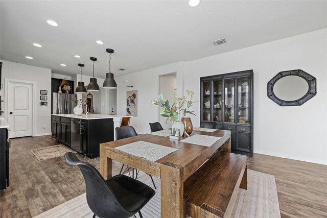 200 Isabella Way, Liberty Hill, TX 78642 - dining room featuring wood finished floors and recessed lighting