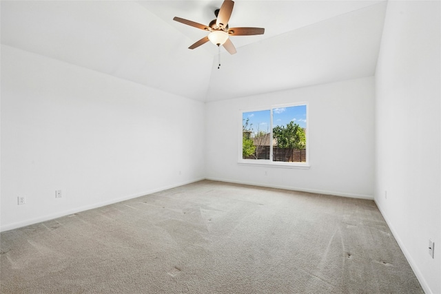 1006 Mapleridge Cir, Leander, TX 78641 - unfurnished room with lofted ceiling, carpet, ceiling fan, and baseboards