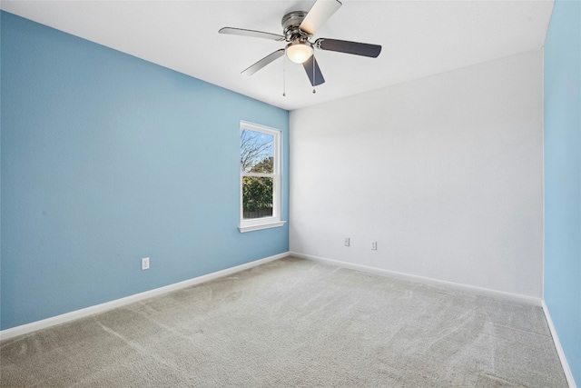 1006 Mapleridge Cir, Leander, TX 78641 - spare room featuring carpet flooring, baseboards, and ceiling fan