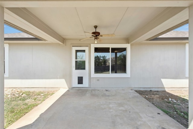 1006 Mapleridge Cir, Leander, TX 78641 - entrance to property with ceiling fan and a patio