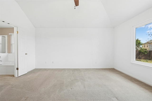 1006 Mapleridge Cir, Leander, TX 78641 - additional living space with lofted ceiling, light carpet, healthy amount of natural light, ceiling fan, and baseboards