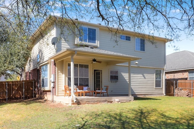 3100 Lynnbrook Dr, Austin, TX 78748 - back of house with ceiling fan and a patio area