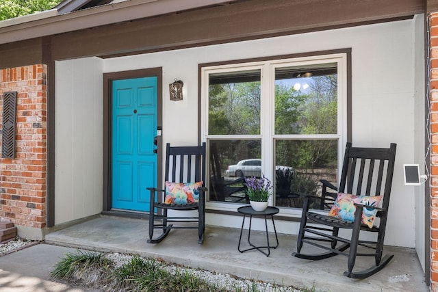 5304 Harvest Ln, Austin, TX 78745 - entrance to property with brick siding and a porch