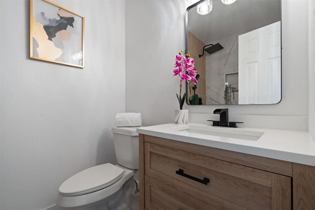 1113 Plymouth Dr, Austin, TX 78758 - bathroom featuring vanity, toilet, and a shower