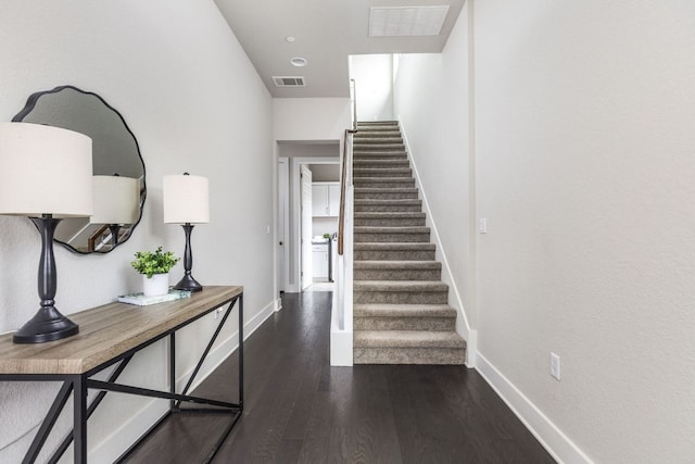 404 W Alpine Rd Unit 1, Austin, TX 78704 - staircase featuring wood finished floors and baseboards