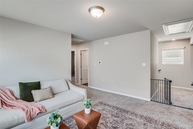 970 Lone Peak Way, Dripping Springs, TX 78620 - carpeted living room with attic access and baseboards