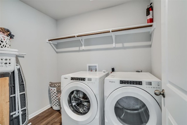 970 Lone Peak Way, Dripping Springs, TX 78620 - washroom with separate washer and dryer, wood finished floors, and baseboards