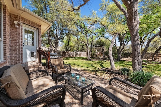 1406 Hunter Ace Way, Cedar Park, TX 78613 - view of patio / terrace featuring an outdoor living space