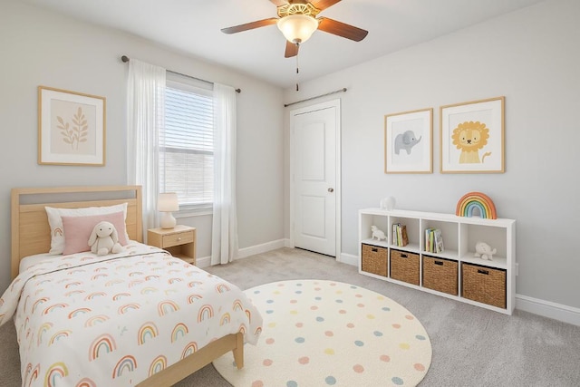 3501 Venezia Vw, Leander, TX 78641 - carpeted bedroom with baseboards and ceiling fan
