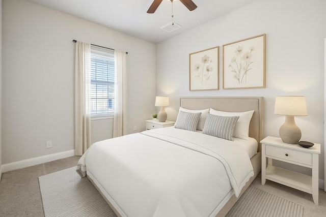 3501 Venezia Vw, Leander, TX 78641 - bedroom featuring light colored carpet and ceiling fan