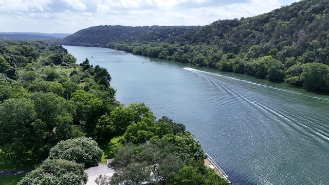 2116 University Club Dr, Austin, TX 78732 - drone / aerial view of a forest and a large body of water
