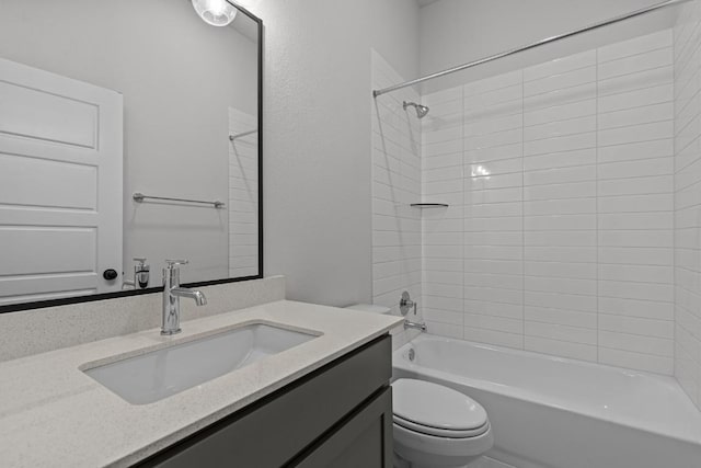 7804 Alouette Dr, Austin, TX 78738 - bathroom with vanity, toilet, and washtub / shower combination