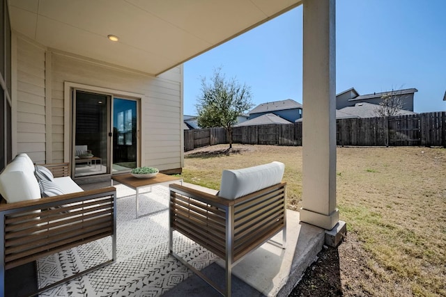 8017 Turnberry Ln, Austin, TX 78744 - view of patio featuring an outdoor living space