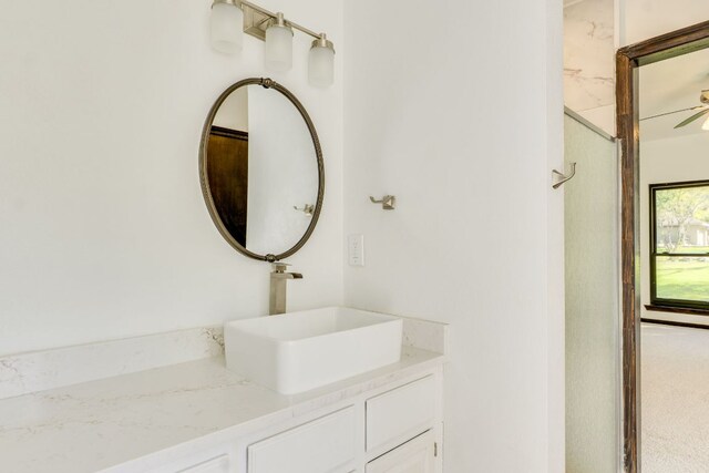 30809 Berry Creek Dr, Georgetown, TX 78628 - full bathroom featuring vanity and an enclosed shower
