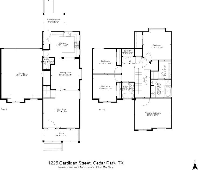 1225 Cardigan St, Cedar Park, TX 78613 - floor plan / room layout