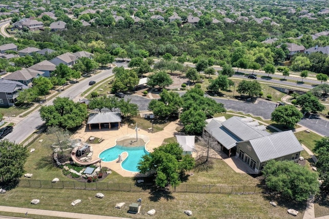 1225 Cardigan St, Cedar Park, TX 78613 - aerial perspective of suburban area featuring a pool
