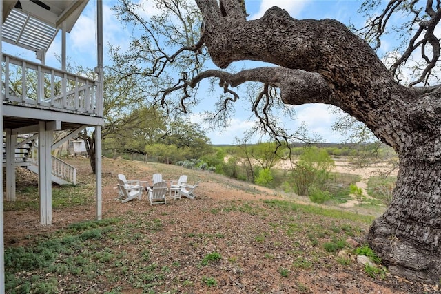 5898 River Oaks Dr, Kingsland, TX 78639 - view of yard with stairway and a deck