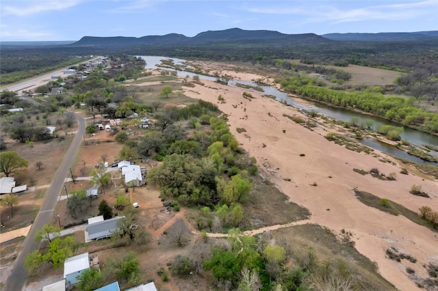 5898 River Oaks Dr, Kingsland, TX 78639 - drone / aerial view featuring a water and mountain view