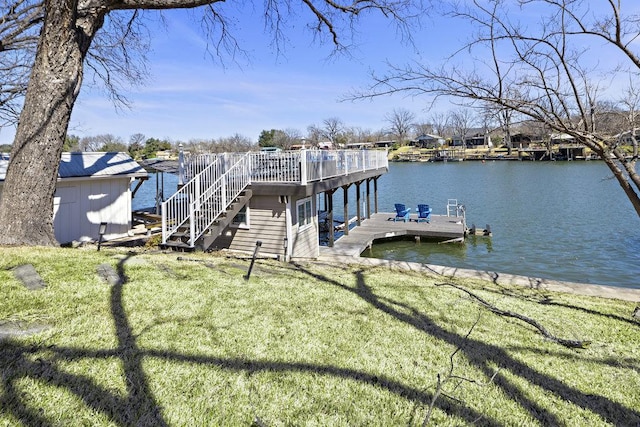 2546 Williams Lakeshore, Kingsland, TX 78639 - dock featuring a lawn and a water view