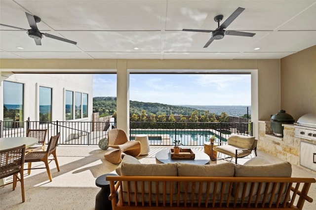 204 Ringtail Stream Dr, Lakeway, TX 78738 - living area with ceiling fan, plenty of natural light, and recessed lighting