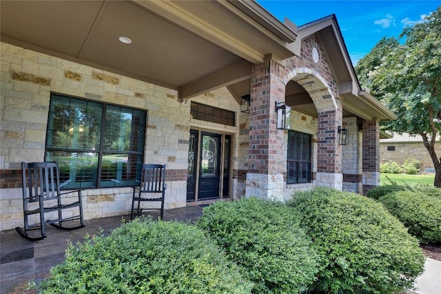 104 Standing Oak Dr, Georgetown, TX 78633 - property entrance featuring stone siding