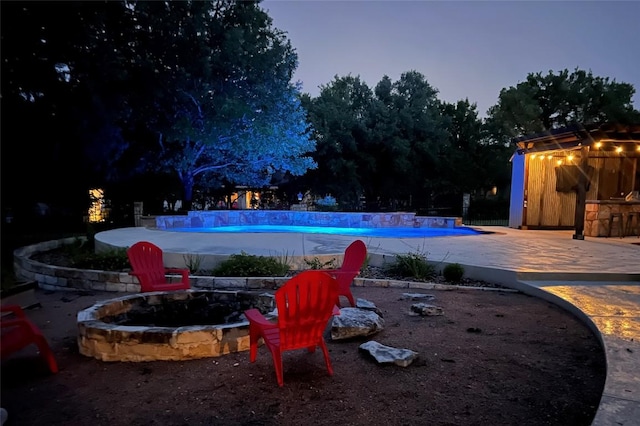 104 Standing Oak Dr, Georgetown, TX 78633 - outdoor pool with a fire pit and a patio