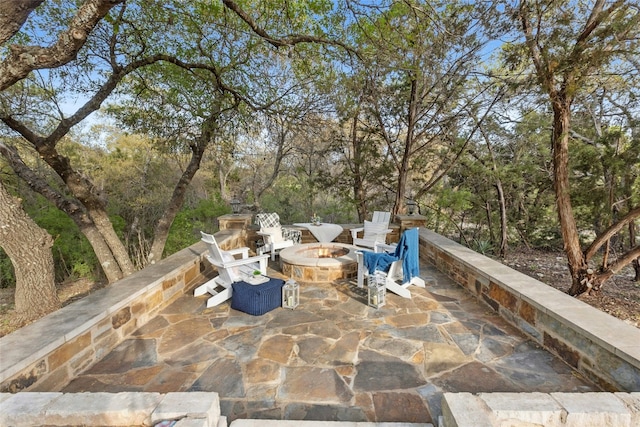 1420 Mirador, Leander, TX 78641 - view of patio / terrace with an outdoor fire pit