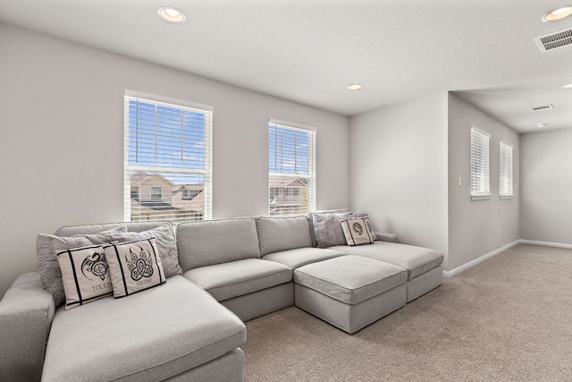 217 Timber Brook Dr, Hutto, TX 78634 - living room with light carpet and recessed lighting