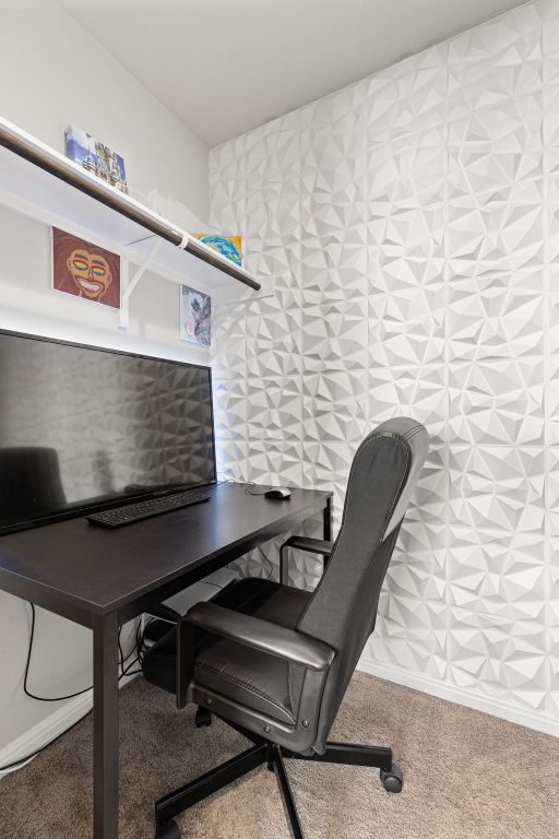 217 Timber Brook Dr, Hutto, TX 78634 - view of carpeted home office