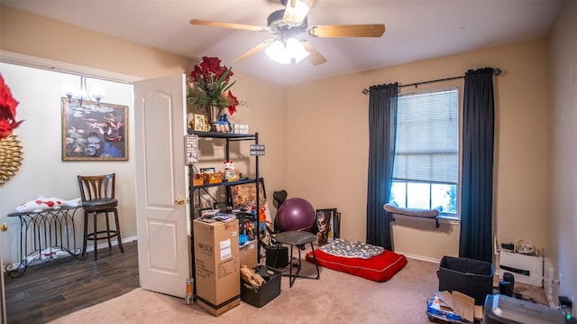 14811 Bescott Dr, Austin, TX 78728 - miscellaneous room featuring a ceiling fan and wood finished floors